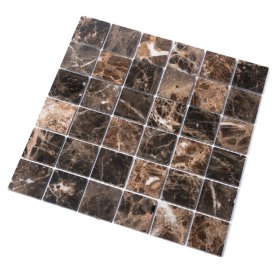 Natūralaus akmens mozaika MONA MOSAICS Lah013-48P, 305 x 305 x 6 mm, spl. rudas Emperador marmuras