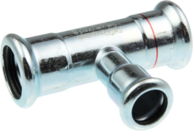 Presuojamas plieninis redukuotas trišakis KAN THERM, 22x15x22mm, 6202603