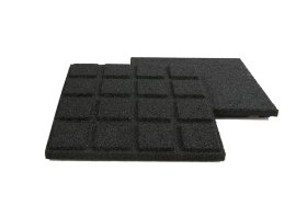 Guminė plytelė METALOIDAS, 50 x 50 x 3 cm, juoda