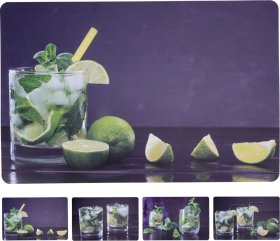 Stalo padėkliukas, 4 skirtingi kokteilių dizainai, 43,5 x 28,5 cm