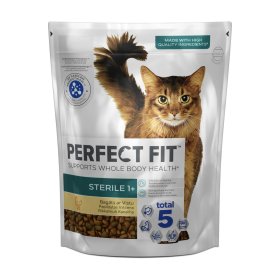 Sausas kačių ėdalas PERFECT FIT, su vištiena, sterilizuotoms katėms, 750 g