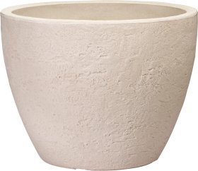 Plastikinis lauko vazonas, akmens dizaino, ovalus, smėlinės sp., 60 x 45 cm