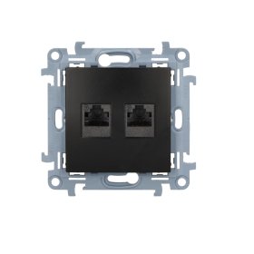 Kompiuterio lizdas KONTAKT SIMON 10, juodos sp., 2 viet., CAT6E UTP, C62.01/49