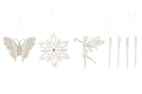 Eglutės žaisliukas WINTERIA, įvairių dizainų, balta sp.