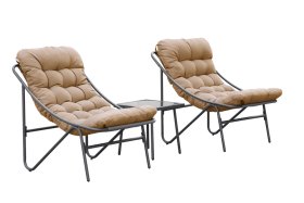 Sodo baldų komplektas NOVELLY HOME Vita Terrace FS217, 2 krėslai, stiklinis stalas