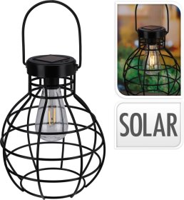 Pakabinamas žibintas su saulės baterija, apvalus, 200 x 245 mm