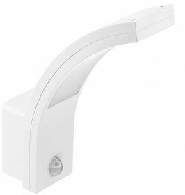 Lauko šviestuvas GTV Paris, LED 10 W, 220-240V, 4000 K, 900 lm, IP54, 140°, sieninis, aliuminis, su judesio davikliu, baltos sp., 225 x 66 x 187 mm