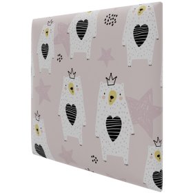 Sienų plokštė PUFFIN Kids Pk, spl. Print Teddy, 300x300x37 mm, dekoratyvinė, tekstilinė