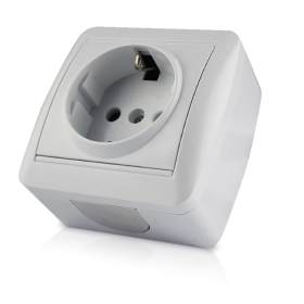 Kištukinis lizdas ORRO 8001-13, baltas su įž.