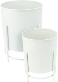 Kambarinis vazonas, ant kojelių, baltos sp., metalinis, 17 x 23,5 cm