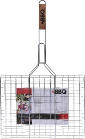 Kepimo grotelės BBQ, medinė rankena, 40 x 30 x 66 cm