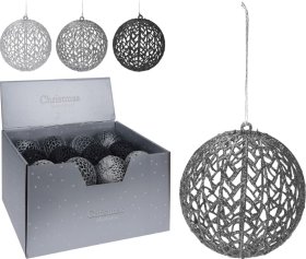 Eglutės žaisliukas Ažūras, baltos, pilkų sp., 9 cm