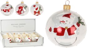 Eglutės žaisliukas, dekoruotas Kalėdų simboliais, 3 skirtingi dizainai, 1 vnt., 80 mm