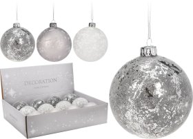 Eglutės žaisliukas, sidabro sp., 3 skirtingi dizainai, skersmuo 8 cm