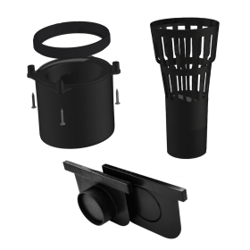 Plastikinio latako DAKOTA MIDI, sifono komplektas, su išėjimu į Ø 110 mm iš apačios