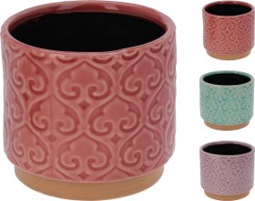 Kambarinis keraminis vazonas, įvairių sp., 12 x 12 x 10,3 cm.