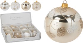 Eglutės žaisliukas, stiklas, 4 skirtingos sp., skersmuo 8 cm