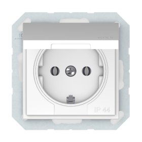 Kištukinis lizdas VILMA Qr1000 Rp16-003-02, 1 vietos, įleidžiamas, su įž., IP44, baltos sp.