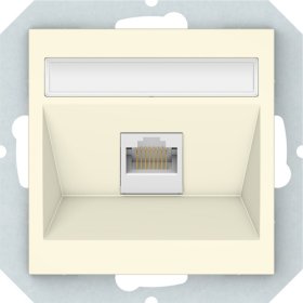 Kompiuterio lizdas VILMA Qr1000 Klrj45-16E2-02, 1 x RJ45, įleidžiamas, 6 kategorijos, dramblio kaulo sp.