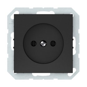 Kištukinis lizdas VILMA Qr1000 Rp16-001-22, 1 vietos, įleidžiamas, be įž., su klanda, matinės juodos sp.