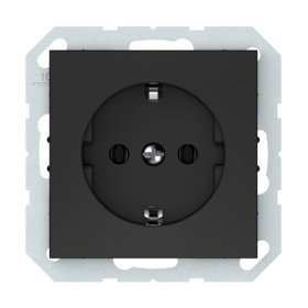 Kištukinis lizdas VILMA Qr1000 Rp16-002-02, 1 vietos, įleidžiamas, su įž., matinės juodos sp.