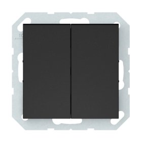 Jungiklis VILMA Qr1000 P510-020-04, 2 klavišų, įleidžiamas, IP44, matinės juodos sp.
