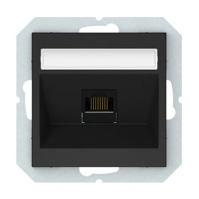 Kompiuterio lizdas VILMA Qr1000 Klrj45-16E2-02, 1 x RJ45, įleidžiamas, 6 kategorijos, matinės juodos sp.