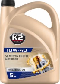 Variklinė alyva K2 10W-40, pusiau sintetinė, benzininiams ir dyzeliniams varikliams, 5L