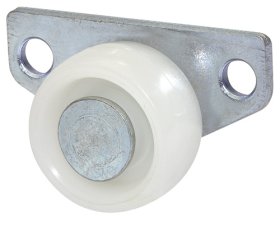 Stalčių ratukas su šonine plokštele WAGNER, d-30 mm, cinkuotas, apkrova - 40 kg.