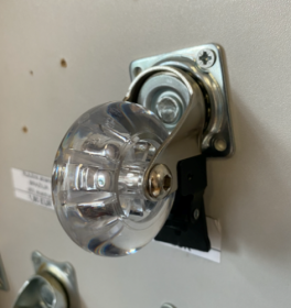 Ratukas AMIG Braz, 50 mm, su stabdžiu, guminis, permatomas