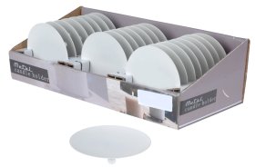 Žvakės padėkliukas, metalinis, baltos sp., 85 x 10 mm