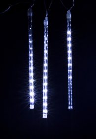 Šviečianti pakabinama girlianda - lietus SUNLUX SN30CM-IP44, 8 x 12 LED, ilgis - 3 m, šaltai balta sp., IP44, tinka naudoti lauke