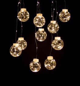 Šviečianti girlianda - burbuliukai SUNLUX IC 001-108L, 180 LED, ilgis - 3,5 m, šiltai balta sp., IP44, tinka naudoti lauke