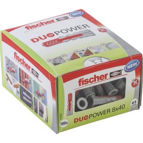 Dvikomponenčiai kaiščiai FISCHER Duopower, 8 x 40 mm, 100 vnt.