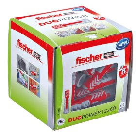Dvikomponenčiai kaiščiai FISCHER Duopower, 12 x 60 mm, 25 vnt.