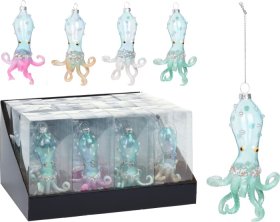 Eglutės žaisliukas Aštunkojis, stiklinis, įvairių spalvų, 11 x 125 mm