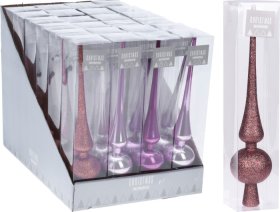 Kalėdinės eglutės viršūnė, įvairaus dizaino, rožinės sp., aukštis - 27 cm