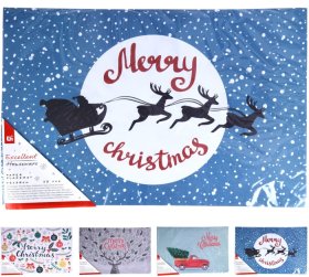 Kalėdinių popierinių stalo padėkliukų rinkinys, įvairaus dizaino, 43 x 28 cm, 20 vnt.