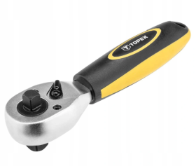 Terkšlinė rankena galvutėms TOPEX 38D543, 1/2, 3/8, juoda/geltona