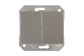 Jungiklis VILMA XP500, P510-020-12, 2 klavišų, įleidžiamas, metalo spalvos, su pašvietimu