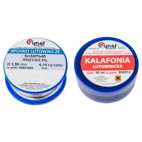 Rinkinys litavimui CYNEL 44E731, lydmetalis 1,5 mm 100 g 60% SW21, kanifolija 35 g.