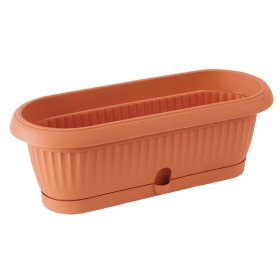 Plastikinis kambarinis vazonas TERRA, 2 R, 31,6 x 13,2 x 11 cm. (tinka kaktusams)