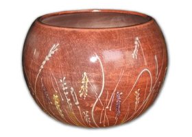 Keramikinis vazonas, RUTULYS VRM-1, aukštis 9,5 cm., skersmuo 9 cm.