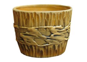 Keraminis vazonas ovalas su lėkšte, VO-1, aukštis 13,5 cm., skersmuo 16 / 11 cm.