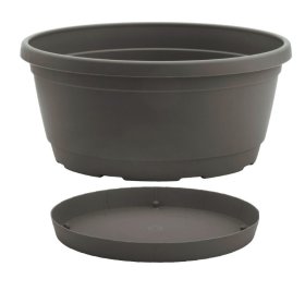 Plastikinis dubuo, Nicoli Rumba su lėkštele, 22 x 10 cm., šviesiai rudas