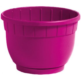 Plastikinis vazonas, Nicoli Siena su lėkštele, 20,5 x 14,3 cm. avietės sp.