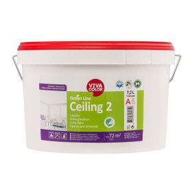 Vandeniniai dažai luboms VIVACOLOR Green Line Ceiling, 2,7 l, A bazė, balti, visiškai matiniai