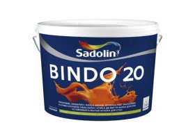 Vandeniniai vidaus dažai SADOLIN Bindo 20, 10 l, BW bazė, balti, pusiau matiniai, plaunami