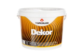 Dekoratyviniai dažai TOPCOLOR Decor 9, 3 l, balti, matiniai, atsparūs plovimui ir atmosferos poveikiui