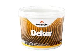 Dekoratyviniai dažai TOPCOLOR Decor 9, 10 l, balti, matiniai, atsparūs plovimui ir atmosferos poveikiui